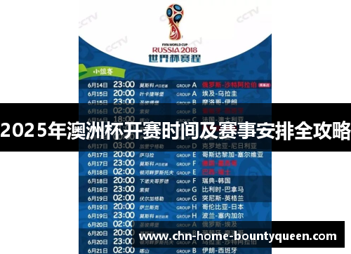 2025年澳洲杯开赛时间及赛事安排全攻略